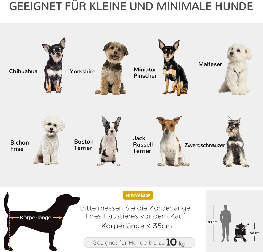 Outsunny Wózek dla Psa 2w1 Składany Torba Transportowa do 20kg | Aosom PL