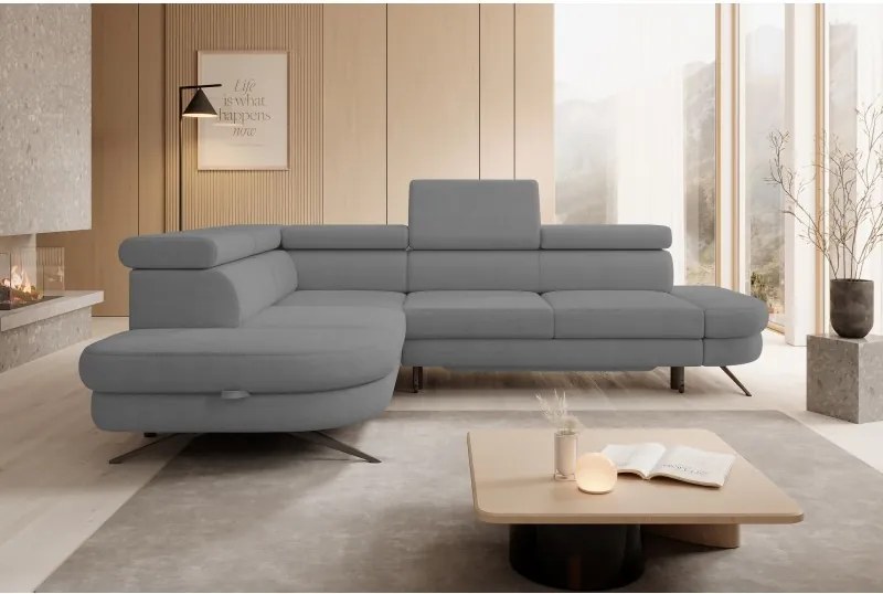 Narożnik OTIS L Lewostronny Regulowane Zagłówki wolnostojący tkanina AURORA 17 WERSAL