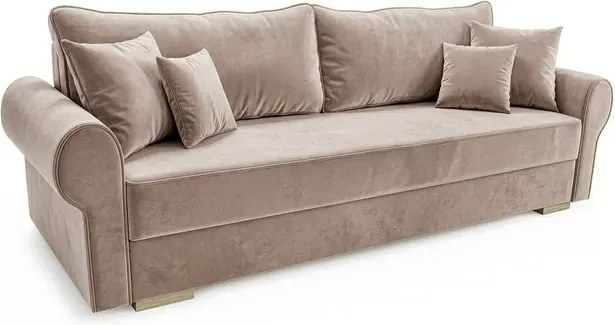 Sofa z Funkcją Spania RELON Beżowa Glamour