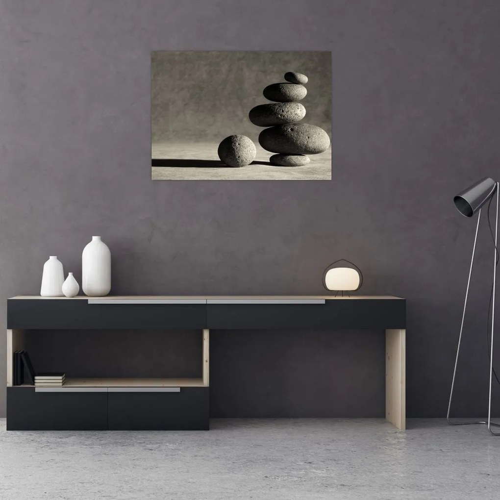 Obraz - Szare kamienie (70x50 cm)