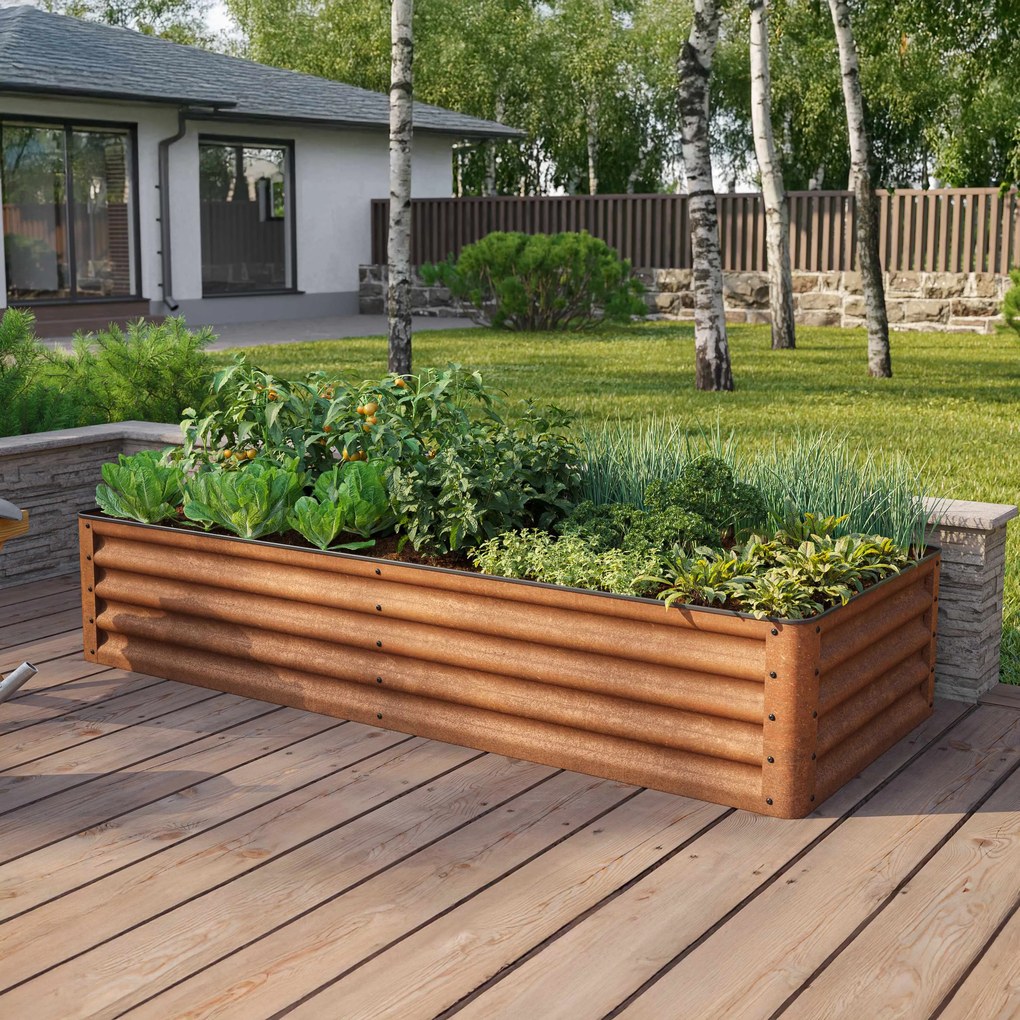 PRIMEYARD 180 x 75 x 35 cm Grządka podwyższona, stal corten, Optyka rdzy - (GFPV00970)