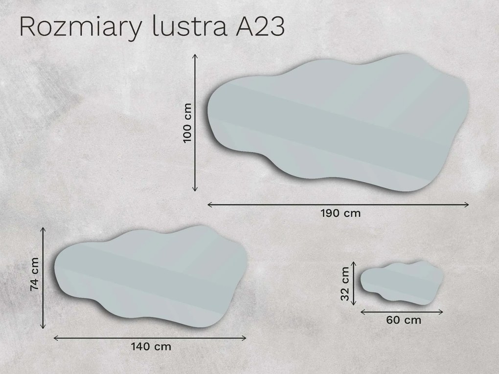 Organiczne lustro LED z oświetleniem A23
