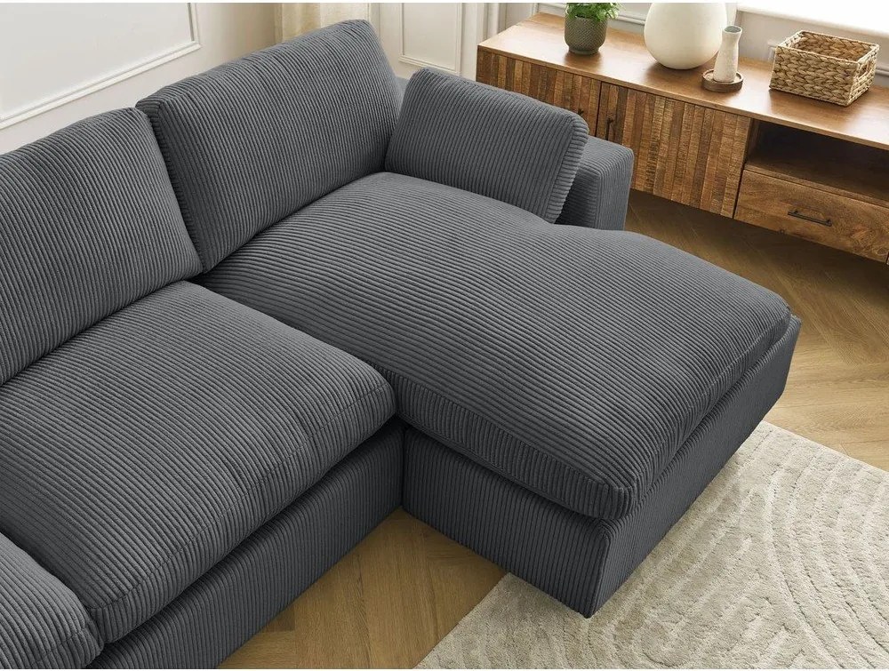 Ciemnoszary sztruksowy narożnik Belair – Bobochic Paris