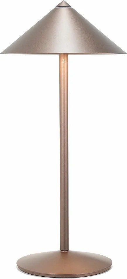 Zafferano Pina L lampa stołowa LED 6 W, akumulatorowa, IP65, dotykowy ściemniacz, magnetyczna głowica, do wnętrz i na zewnątrz, brązowa