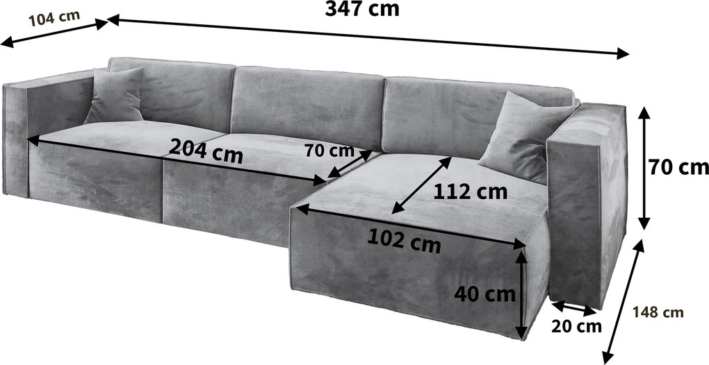 Masseno Narożnik TOLMO z funkcją spania i pojemnikiem na pościel Narozniki L, Rozkładana sofa - Niebieski, MONOLITH 77