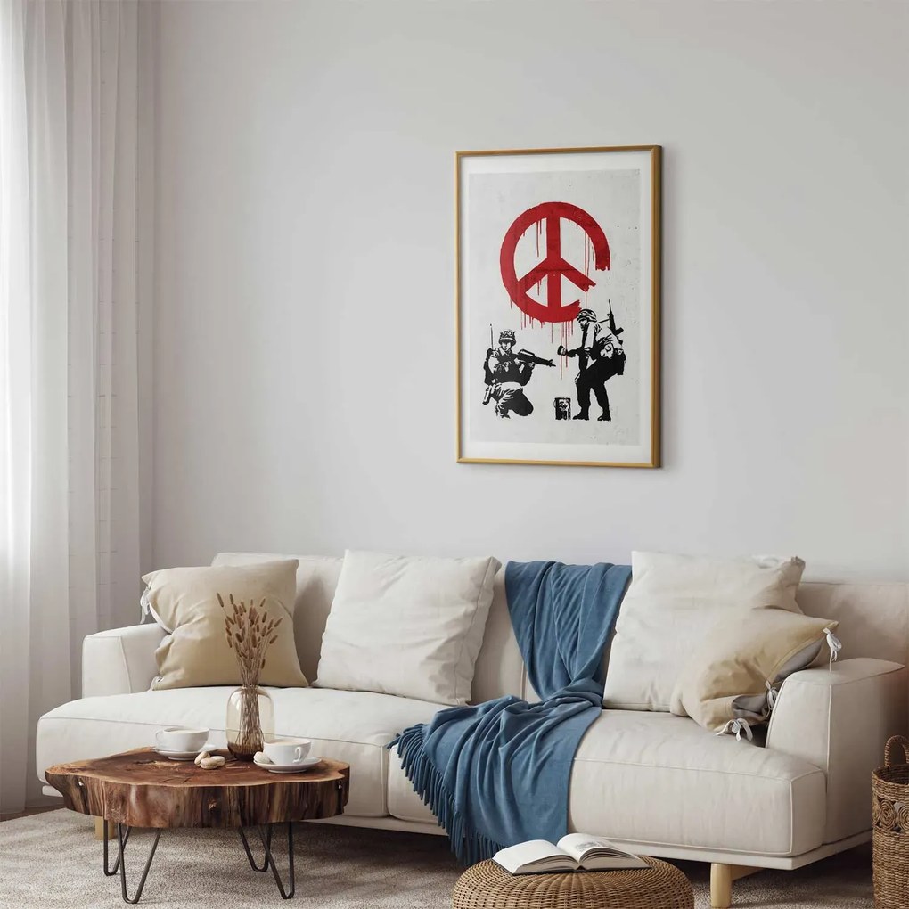 Plakat Wojna i pokój 29,7x42 cm z ramą złotą z marginesem ARTGEIST B