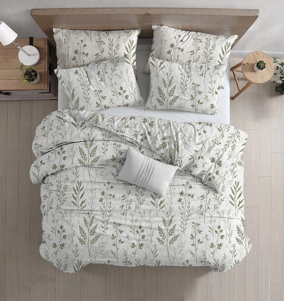 PrzytulneMieszkanie.pl PrzytulneMieszkanie.pl Pościel do łóżeczka z bawełny Renforcé LEAFORA biała Rozmiar pościeli: 45 x 65 cm | 90 x 140 cm