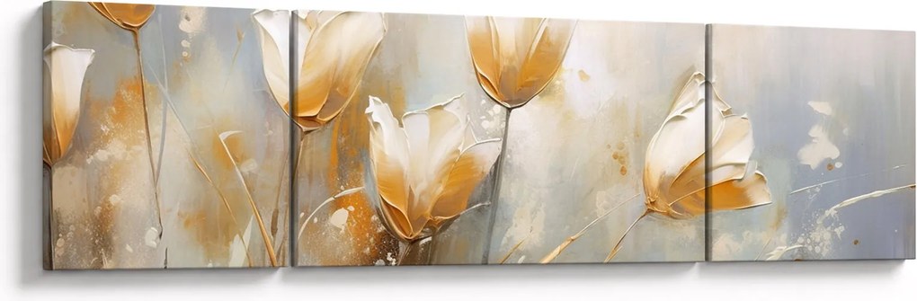 Obraz - Malowanie tulipanów (170x50 cm)