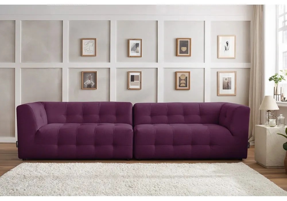 Ciemnofioletowa sofa 324 cm Kleber – Bobochic Paris