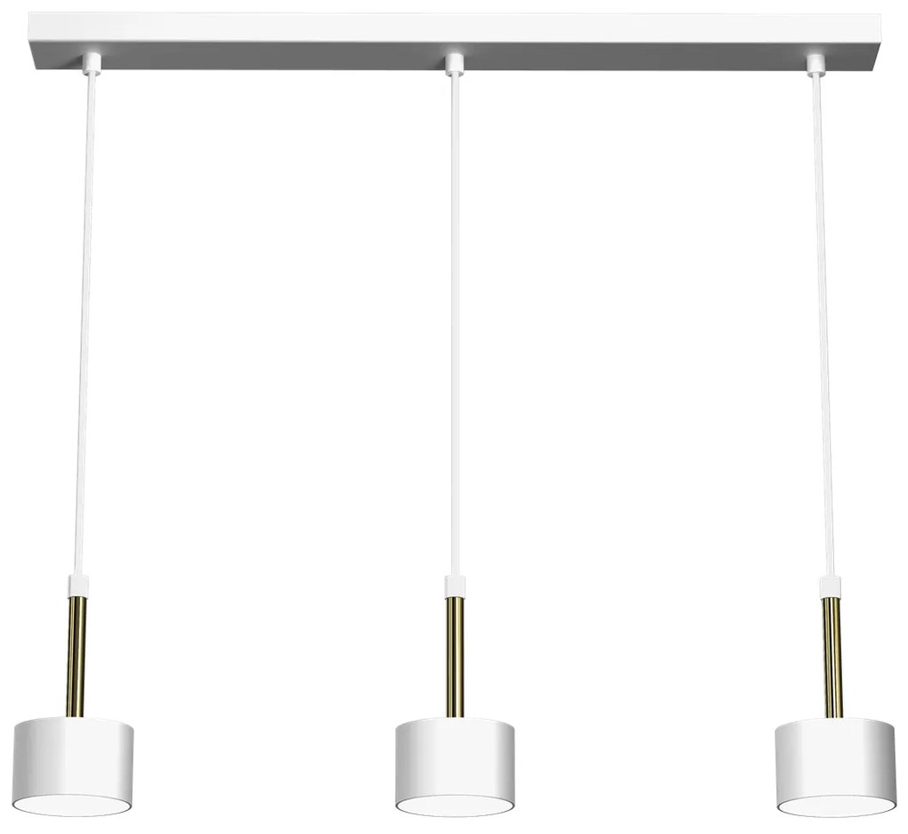 Lampa wisząca ARENA WHITE/GOLD 3xGX53, potrójna, na listwie biała, nad stół