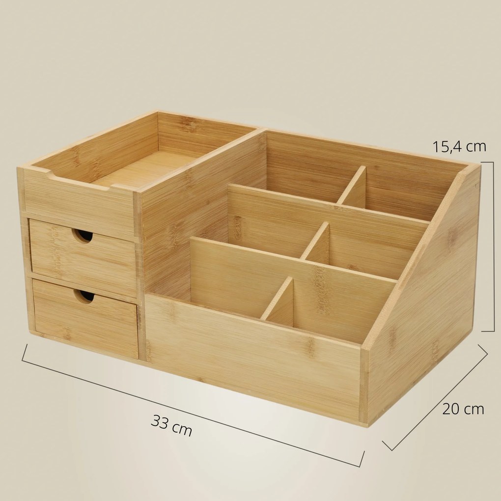 Bambusowy organizer z szaufladami SOLA