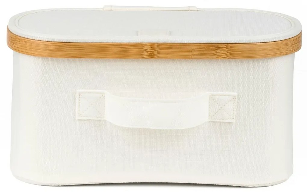 Pojemnik do przechowywania G21 30 x 15 x 15 cm,bambusowy z pokrywką, beżowy