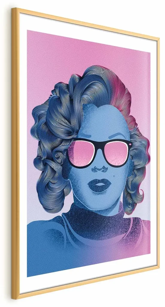 Plakat Norma Jeane 60x90 cm z ramą złotą z marginesem ARTGEIST B
