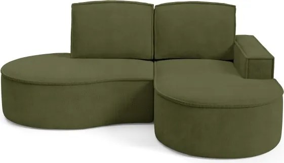 Narożnik MOLLY Prawostronny bez funkcji spania, wolnostojący tkanina CURIO 39 Zielony