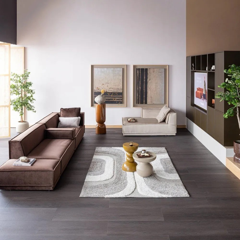 Szaro-beżowy dywan z mieszanki wełny 170x240 cm Moro – WOOOD