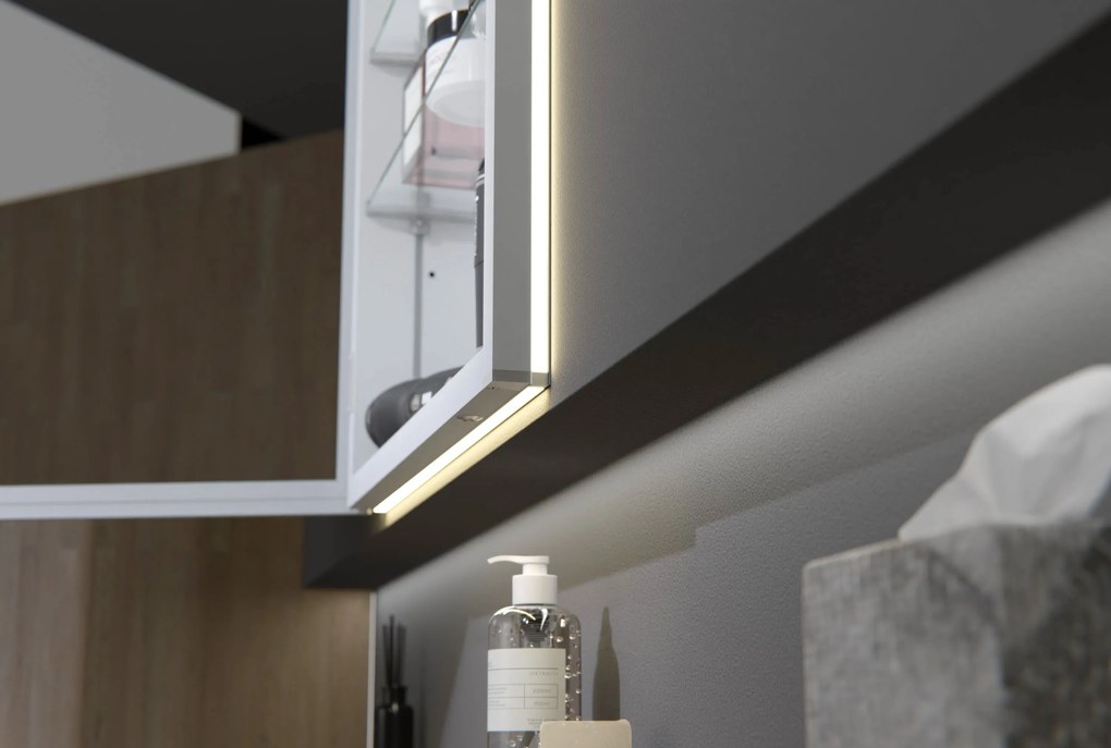 Szafka podtynkowa z lustrem LED UP7012