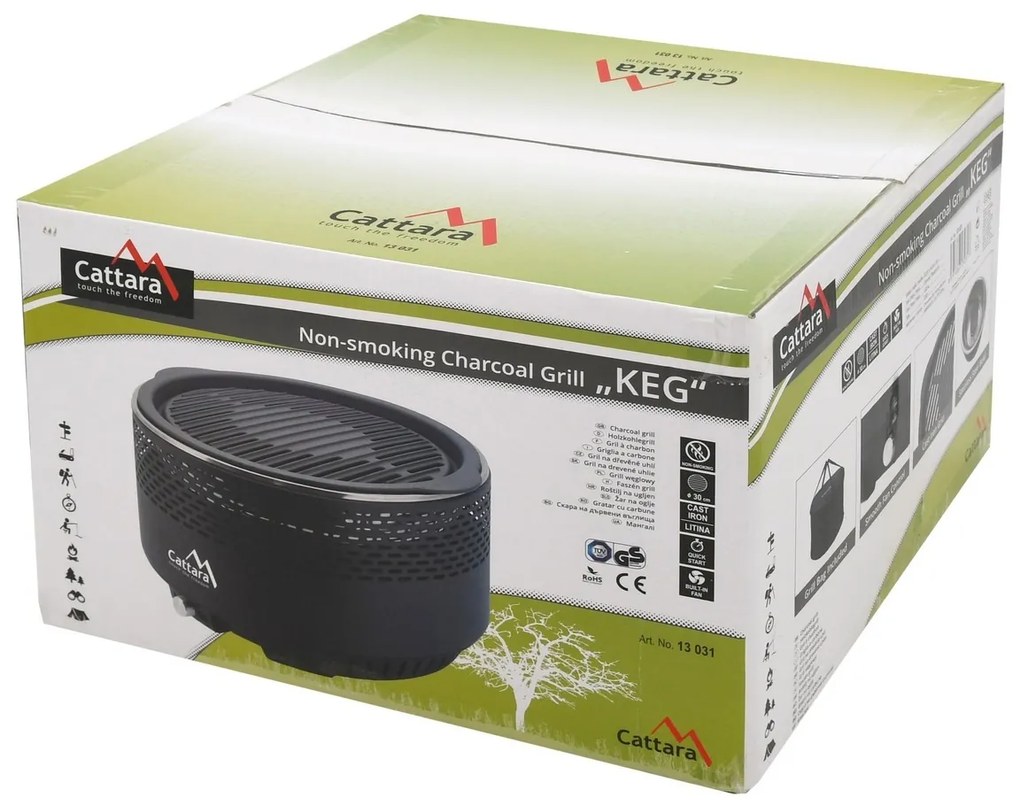 Cattara Grill stołowy na węgiel drzewny Keg, śr. 30 cm
