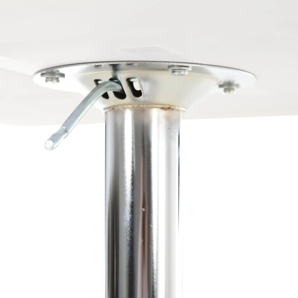 HOMCOM Stół barowy kwadratowy z regulacją wysokości biały stalowy do pubu i restauracji | Aosom PL