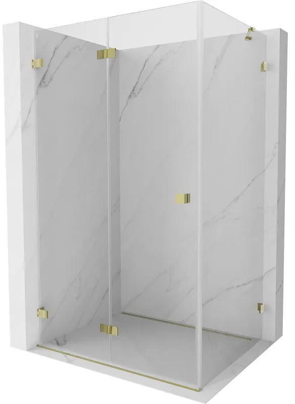 Mexen Lunar-F kabina prysznicowa składana lewa 100 x 80 cm, transparent, złota - 836-100-080-50-00-L