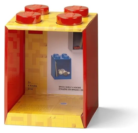 Dziecięca czerwona półka ścienna LEGO® Brick 4