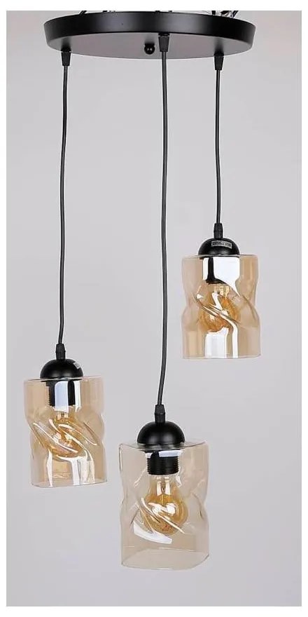 Czarna lampa wisząca ze szklanym kloszem Felis – Candellux Lighting