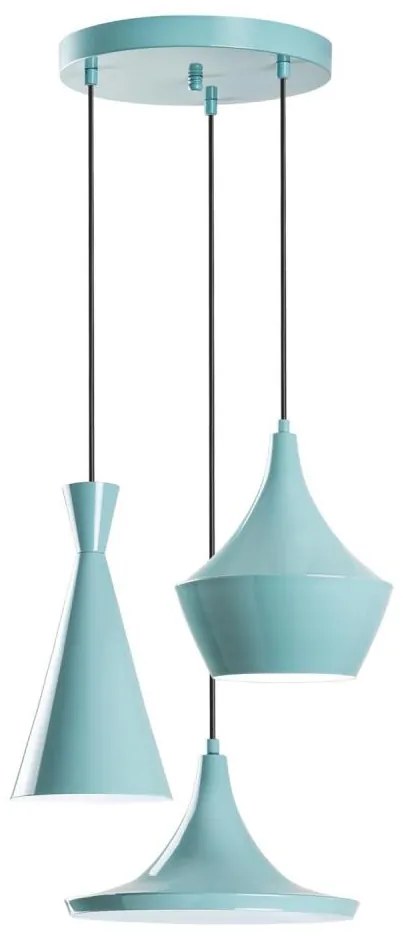 Lampa wisząca na przewodzie TOM 3xE27/40W/230V niebieska