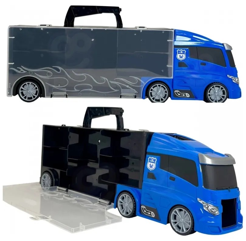 Woopie zestaw cieżarówka transporter 3w1 niebieski policja