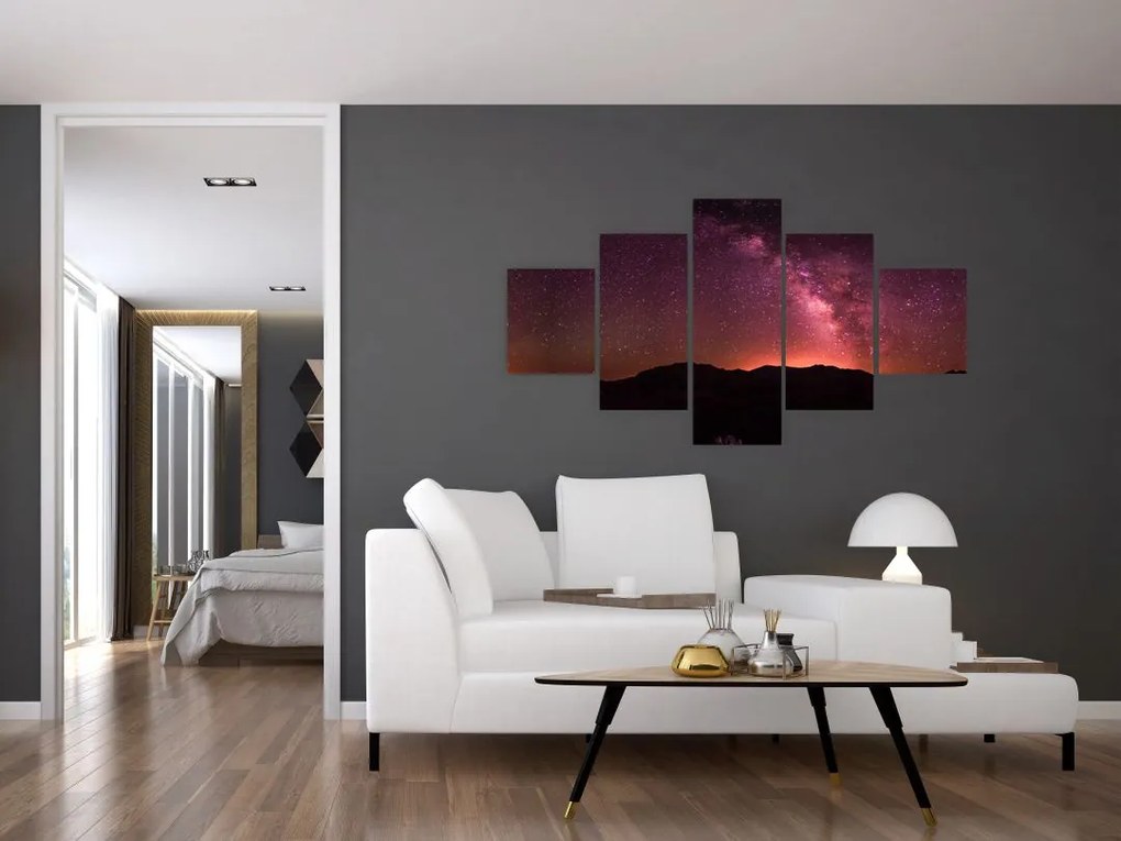 Obraz różowej Drogi Mlecznej (125x70 cm)