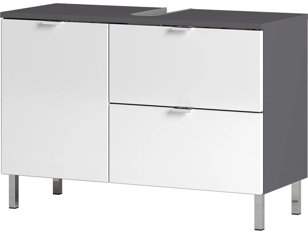 Biało-szara szafka pod umywalkę Germania Mauresa, szer. 80 cm