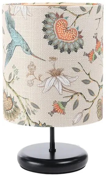 Czarna lampka nocna z motywem kwiatów - S386 F1-C51
