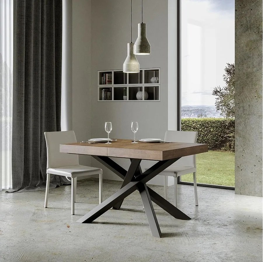 Stół rozkładany 120/224x90 cm Volantis Premium orzech nogi antracytowe