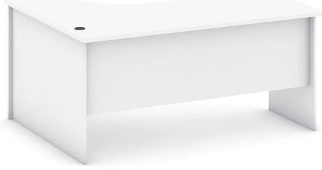 Biurko ergonomiczne MIRELLI, prawe, biały