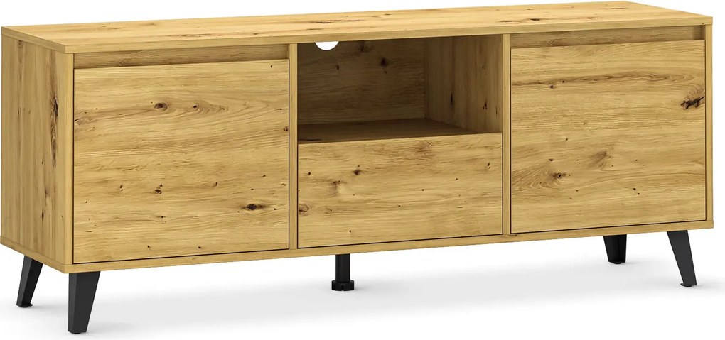 Minimalistyczna szafka pod telewizor z szufladą dąb artisan F8-S84