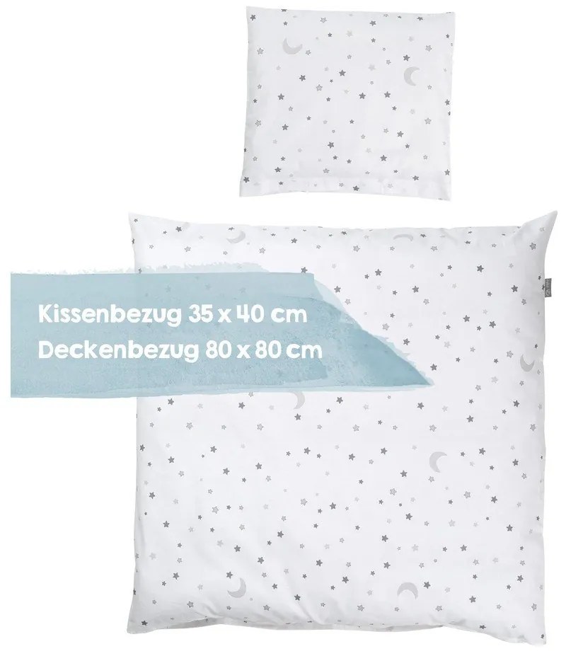 Biała bawełniana pościel dziecięca do łóżeczka 80x80 cm Sternenzauber – Roba
