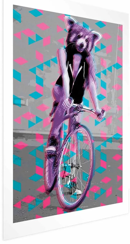 Plakat Szop na rowerze 21x30 cm bez ramy z marginesem ARTGEIST B