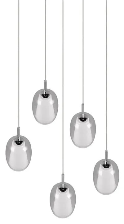 Lampa wisząca w kolorze srebra ze szklanym kloszem ø 48 cm Barret – Trio Select