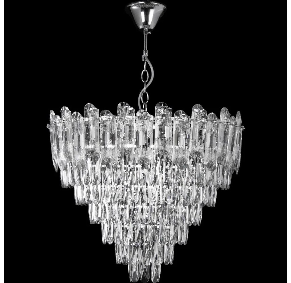 Żyrandol LED na łańcuchu 11xE27/60W/230V + 7xLED/6W śr. 60 cm chrom połysk