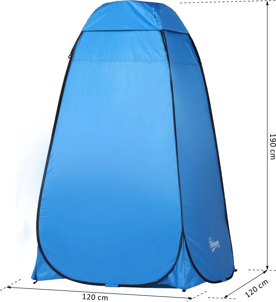 Outsunny Namiot kempingowy 2w1 Prysznic i Toaleta Pop-Up Wewnętrzna kieszeń Niebieski Poliester | Aosom PL