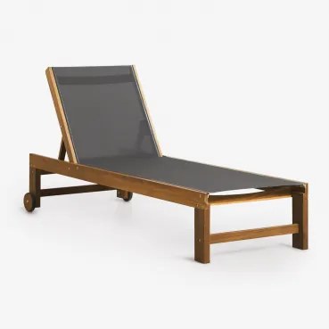 Zestaw 2 Drewnianych Leżaków Rozkładanych Valerys Grafitowa Szarość - Sklum