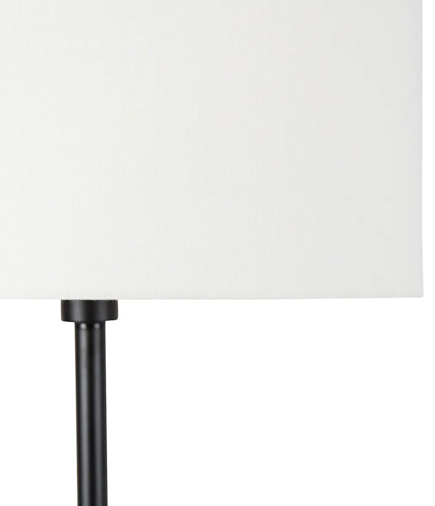 Lampa stojąca czarna z kloszem białym 50 cm - Simplo Nowoczesny Oswietlenie wewnetrzne