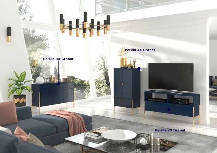 Wysoka komoda na nóżkach w stylu glamour S8-B74