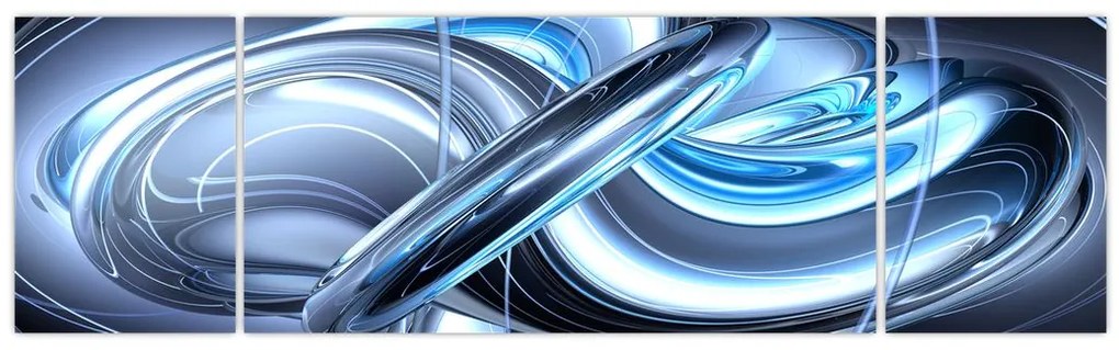 Obraz niebieskiej abstrakcji (170x50 cm)