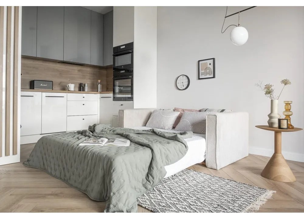 Biała rozkładana sofa 168 cm Lucky Lucy – Miuform