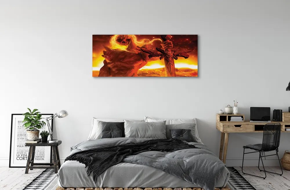 Duży obraz na płótnie Straszna Postać z Mieczem