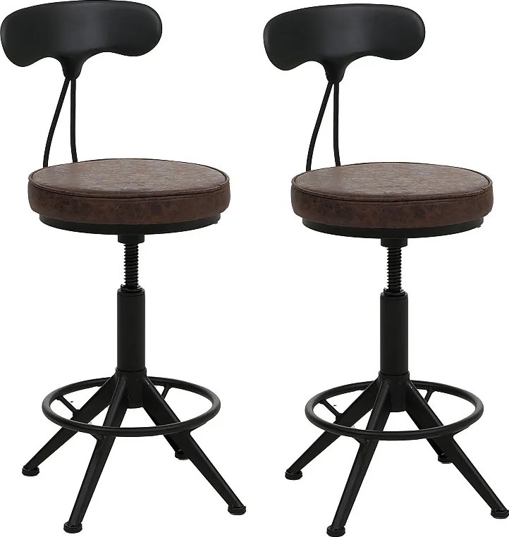 Stołki barowe MCW-O84 (zestaw 2 szt.),  brązowo-czarny