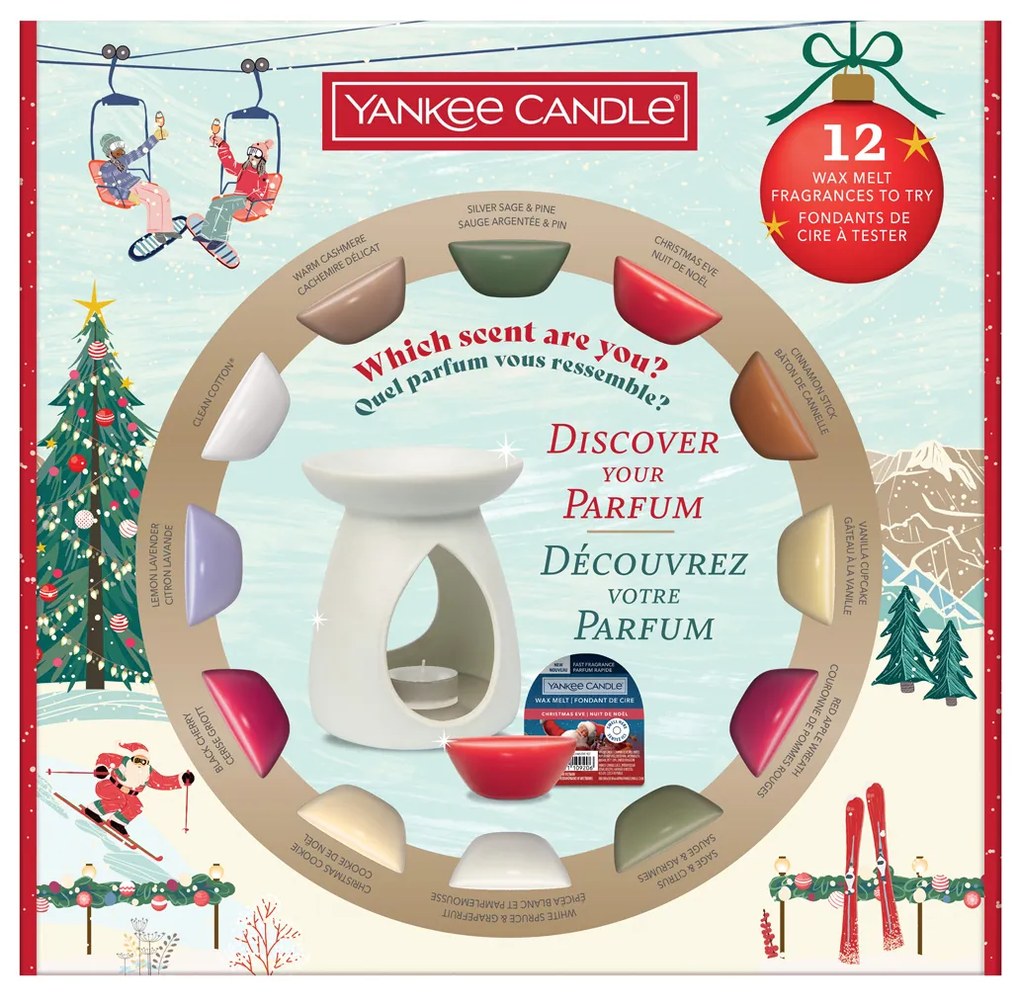Yankee Candle Świąteczny zestaw upominkowy 12 wosków i lampka zapachowa 2025