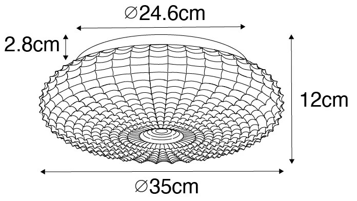 Zewnetrzna Klasyczna lampa sufitowa czarna z opalowym szkłem 35 cm IP44 - Nohmi klasyczny/Antyczny Oswietlenie zewnetrzne