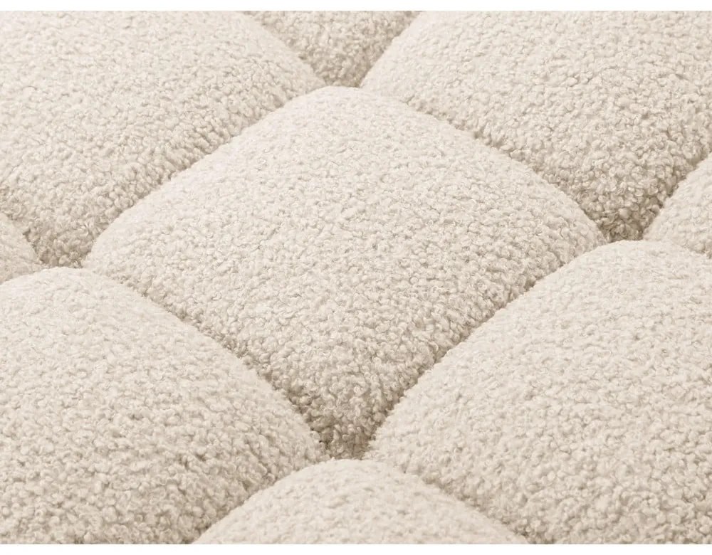 Beżowy moduł sofy z materiału bouclé (prawostronny) Bellis – Micadoni Home