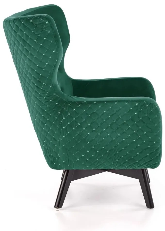 Fotel tapicerowany MARVEL VELVET zielony HALMAR