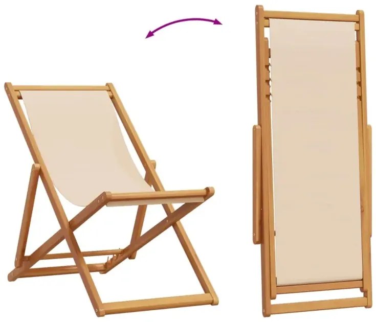 Składany leżak na plażę w kolorze beżowym P1-L00